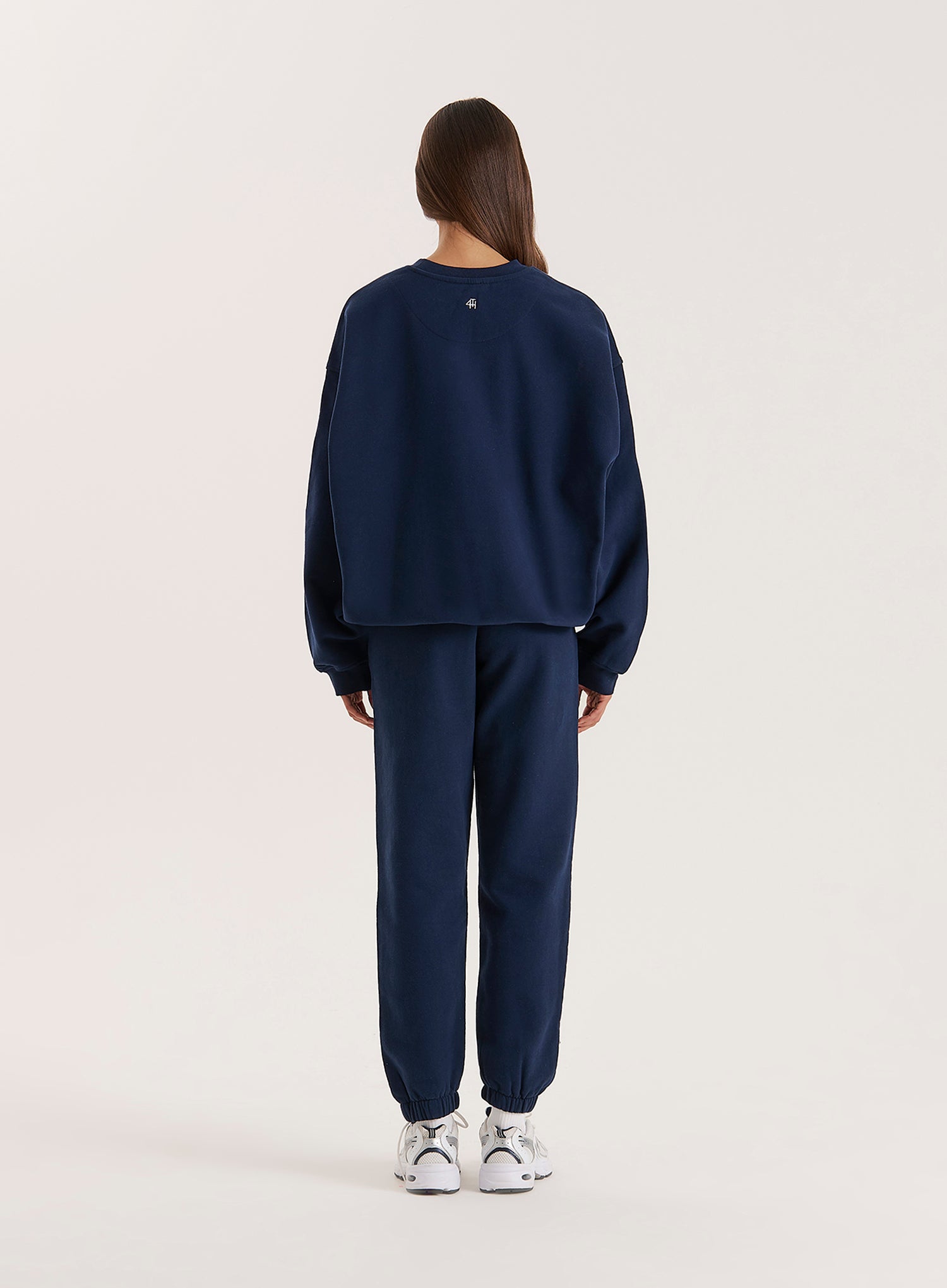 Navy Slogan Relaxed Oversized Sweatshirt